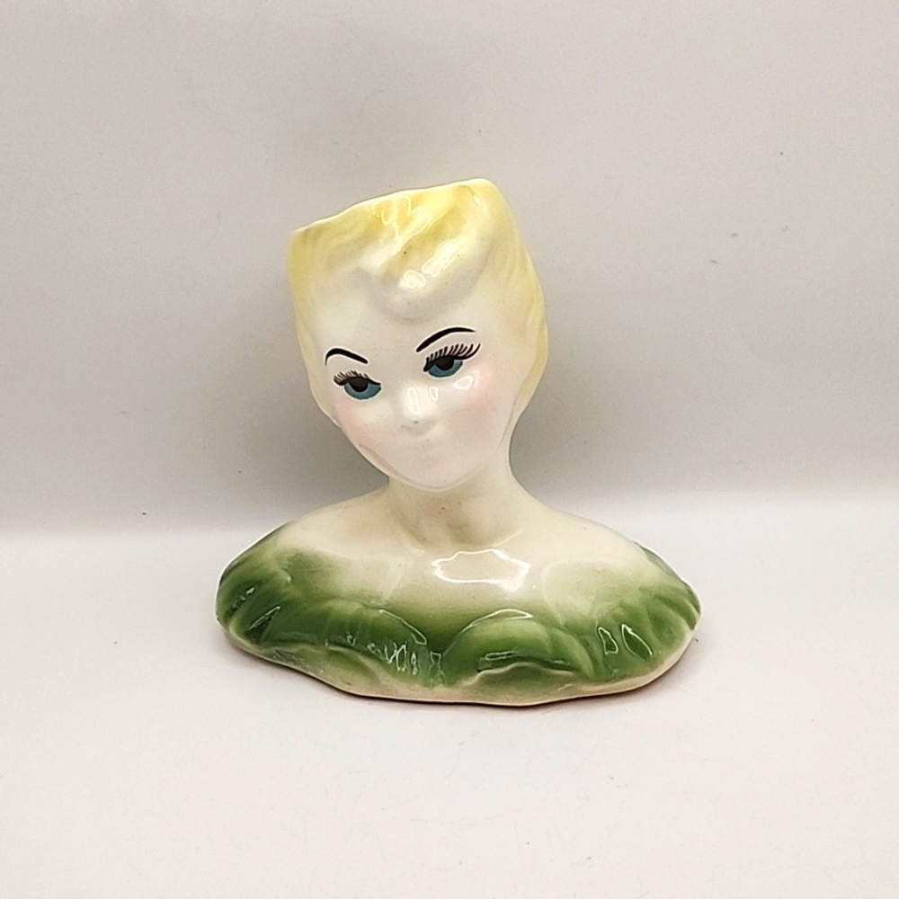 Vintage Lady Head Vase 5.5" X 5.5"